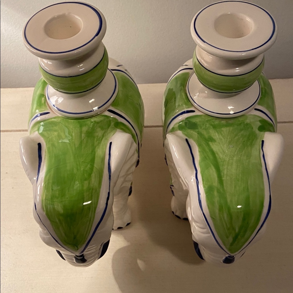 Vintage Fitz And Floyd Ceramic Elephant Candle Holders Set of 2 Rare - Picture 10 of 12